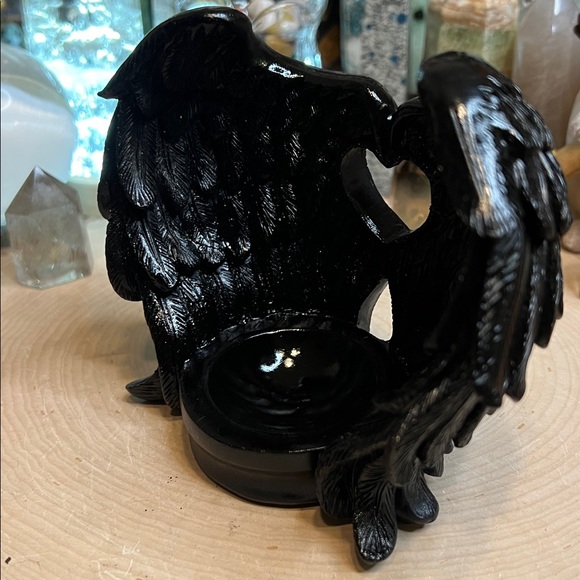 Black angel wing sphere stand - Picture 4 of 4